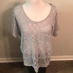 Grey fishnet top